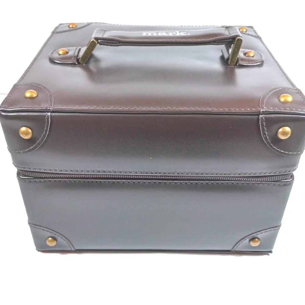 Vintage mark. by Avon Brown Trunk Cosmetic Case with Mirror & Pouch